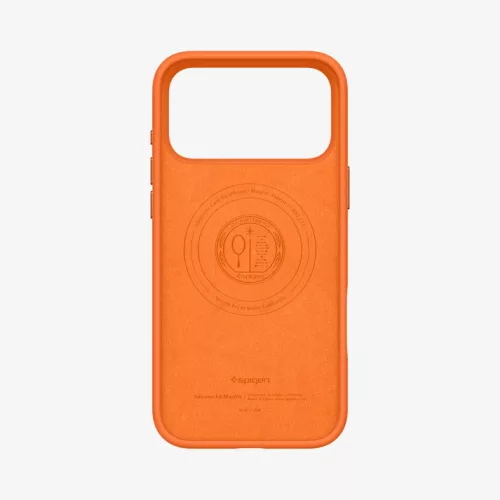 Spigen Silicone Fit MagFit Apple iPhone 17 Pro Max tok, MagSafe, Cosmic Orange, narancs