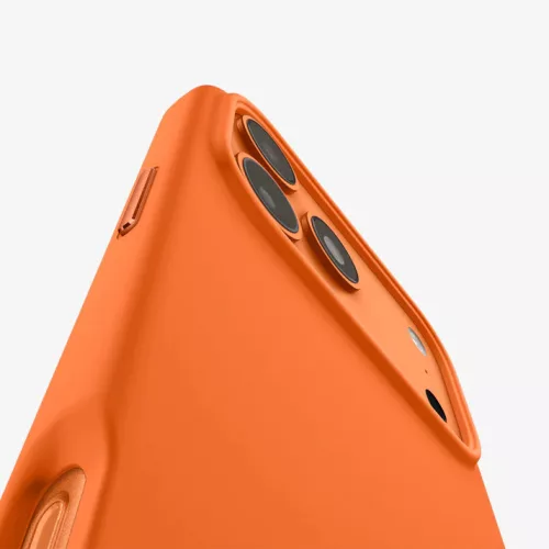 Spigen Silicone Fit MagFit Apple iPhone 17 Pro Max tok, MagSafe, Cosmic Orange, narancs