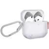 Skinarma Mecha CE AirPods 4 tok karabinerrel, Frost, átlátszó