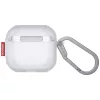 Skinarma Mecha CE AirPods 4 tok karabinerrel, Frost, átlátszó