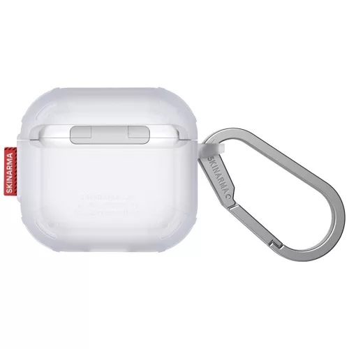 Skinarma Mecha CE AirPods 4 tok karabinerrel, Frost, átlátszó