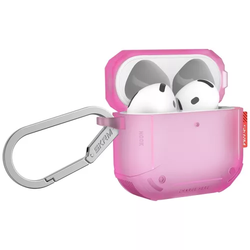 Skinarma Mecha CE AirPods 4 tok karabinerrel, Fuchsia, rózsaszín