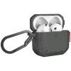 Skinarma Mecha CE AirPods 4 tok karabinerrel, Olive, szürke