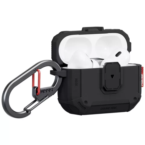 Skinarma Mecha LE AirPods Pro 3 tok karabinerrel, Black, fekete