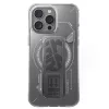 Skinarma Helio Apple iPhone 16 Pro mágneses tok kitámasztóval, ezüst