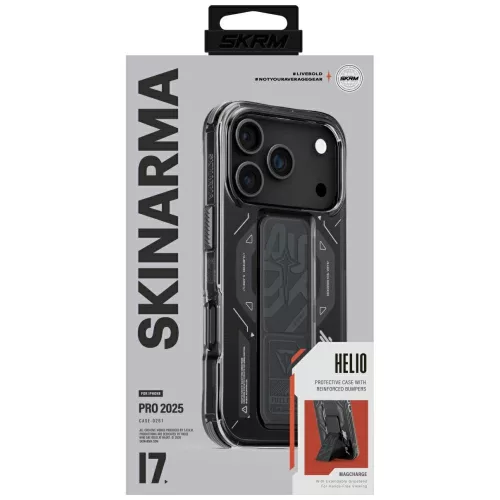 Skinarma Helio Apple iPhone 17 Pro Max mágneses tok kitámasztóval, fekete