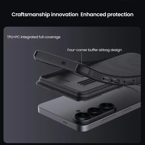 Nillkin CamShield Pro Samsung Galaxy S26 Plus műanyag hátlap tok kameravédelemmel, fekete