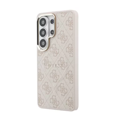 Guess PU Leather 4G Gold Frame Samsung Galaxy S26 Ultra mágneses tok, rózsaszín
