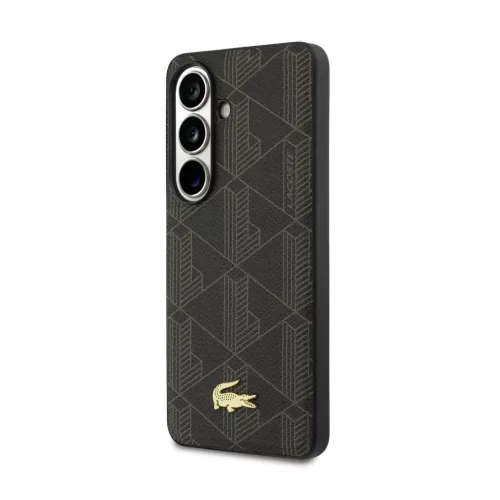 Lacoste PVC Blend Monogram Gold Logo Samsung Galaxy S26 mágneses tok, barna