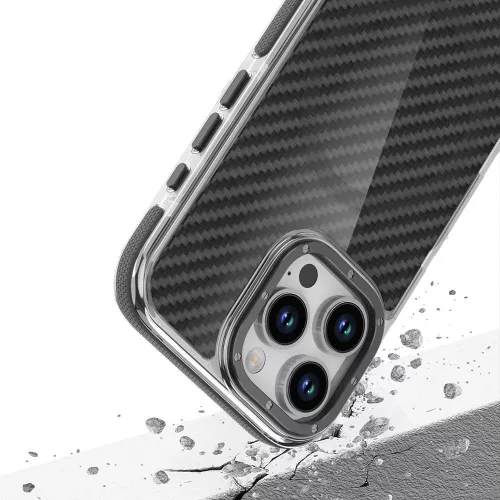 Samsung Galaxy S26 műanyag tok, MagSafe, carbon minta, merevített sarok, fekete