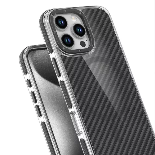 Samsung Galaxy S26 műanyag tok, MagSafe, carbon minta, merevített sarok, fekete