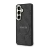 Guess PU Leather 4G Gold Frame Samsung Galaxy S26 mágneses tok, fekete