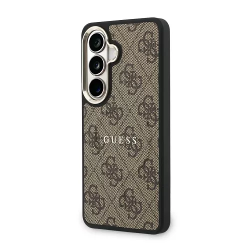 Guess PU Leather 4G Gold Frame Samsung Galaxy S26 mágneses tok, barna