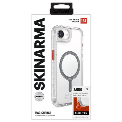 Skinarma Saido Apple iPhone 17e / iPhone 16e mágneses tok, Magsafe kompatibilis, átlátszó