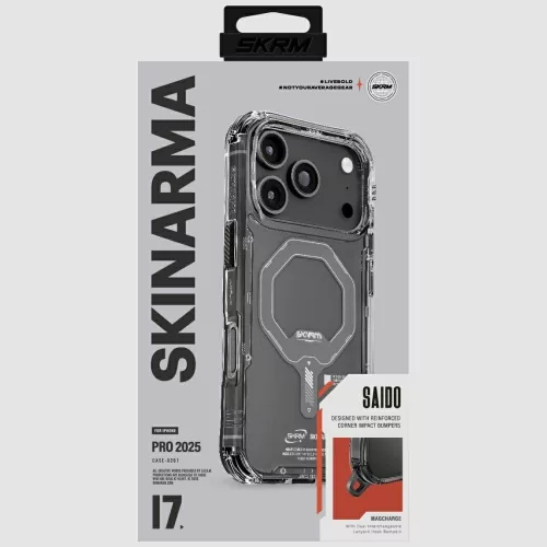 Skinarma Saido Apple iPhone 17 Pro mágneses tok, Magsafe kompatibilis, fekete