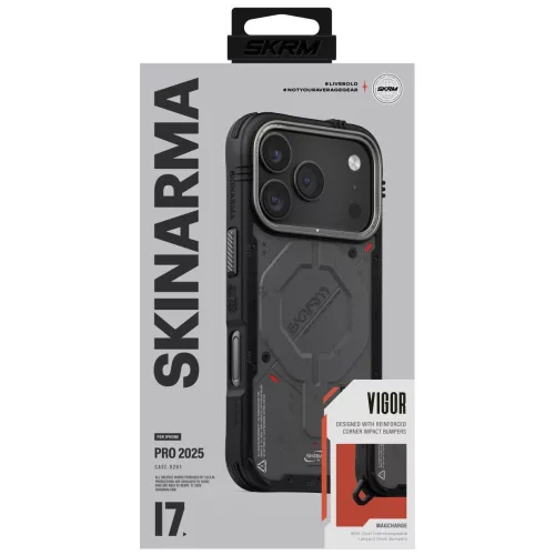 Skinarma Vigor Apple iPhone 17 Pro Max mágneses tok, Magsafe kompatibilis, fekete