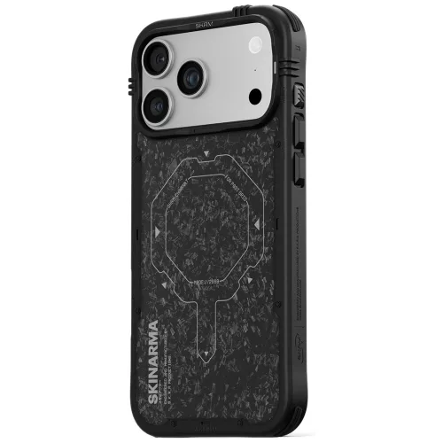 Skinarma Vektor Apple iPhone 17 Pro mágneses tok, Magsafe kompatibilis, fekete-fehér