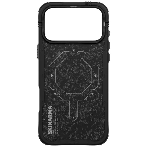 Skinarma Vektor Apple iPhone 17 Pro Max mágneses tok, Magsafe kompatibilis, fekete-fehér