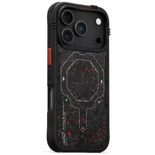 Skinarma Vektor Apple iPhone 17 Pro Max mágneses tok, Magsafe kompatibilis, fekete-piros