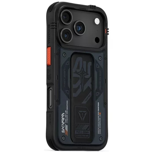 Skinarma Aegis Apple iPhone 17 Pro mágneses tok kitámasztóval, Magsafe kompatibilis, kék