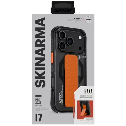Skinarma Haxa Apple iPhone 17 Pro mágneses tok kitámasztóval, Magsafe kompatibilis, fekete