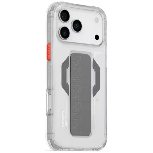 Skinarma Haxa Apple iPhone 17 Pro Max mágneses tok kitámasztóval, Magsafe kompatibilis, átlátszó