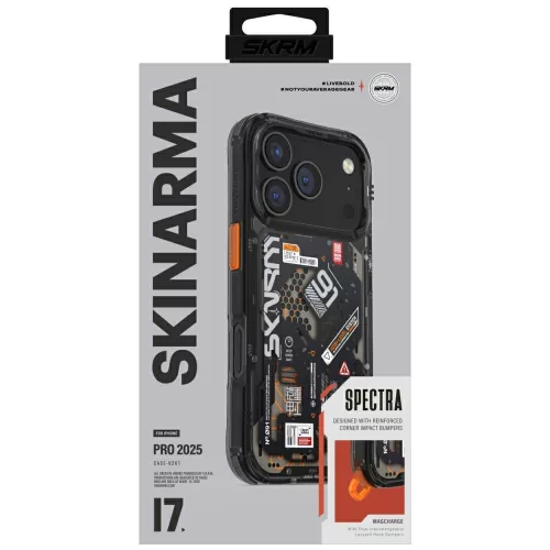 Skinarma Spectra Apple iPhone 17 Pro mágneses tok, Magsafe kompatibilis, fekete