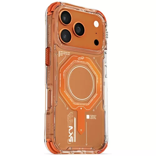 Skinarma Magma Apple iPhone 17 Pro mágneses tok, Magsafe kompatibilis, narancs