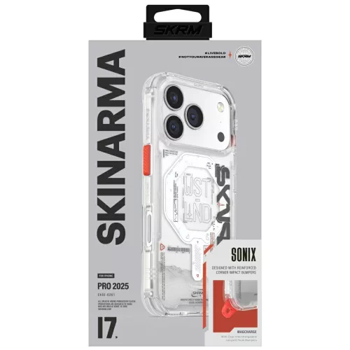 Skinarma Sonix Apple iPhone 17 Pro mágneses tok, Magsafe kompatibilis, átlátszó