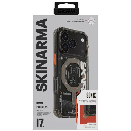 Skinarma Sonix Apple iPhone 17 Pro mágneses tok, Magsafe kompatibilis, fekete