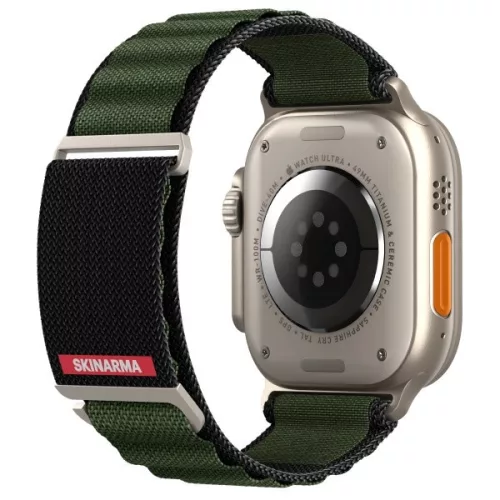 Skinarma Kobu Apple Watch állítható szíj, 49/45/44/42MM, olive (zöld)