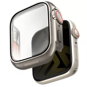   Skinarma Gado Apple Watch 11 / Watch 10 46mm tok, kijelzővédő felülettel, titanium (ezüst)