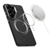 Tech-Protect Ion Carbon Samsung Galaxy S26 Ultra hátlap tok, MagSafe, fekete-ezüst