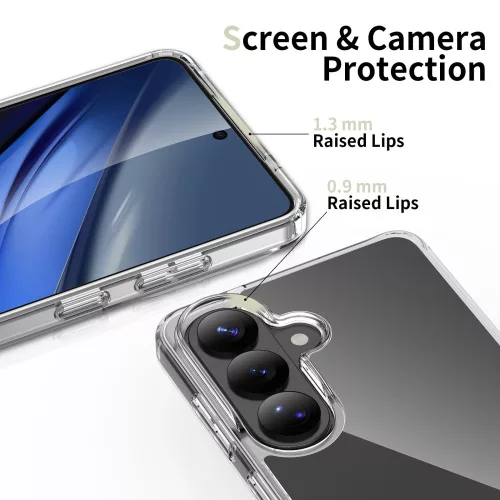 Tech-Protect Flexair Hybrid Samsung Galaxy S26 hátlap tok, megerősített sarok, átlátszó