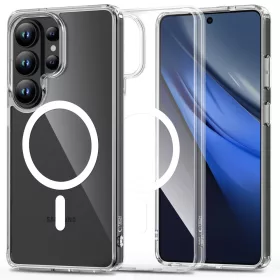   Tech-Protect Flexair Hybrid Samsung Galaxy S26 Ultra hátlap tok, megerősített sarok, MagSafe, átlátszó-fehér