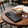 Tech-Protect MagPeak Samsung Galaxy S26 Ultra hátlap tok, MagSafe, áttetsző-fekete