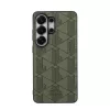 Lacoste PVC Blend Monogram Magnetic Samsung Galaxy S26 Ultra hátlap tok, MagSafe, khaki