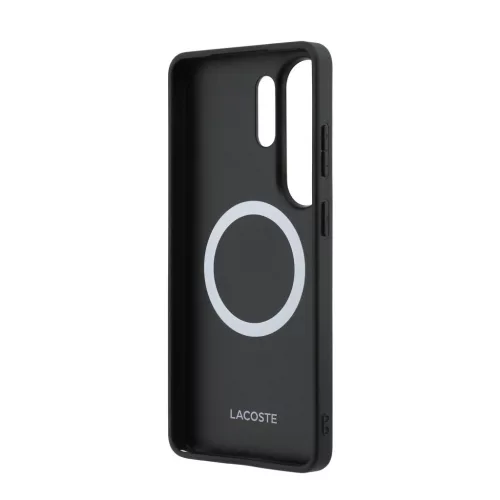 Lacoste PVC Blend Monogram Gold Logo Magnetic Samsung Galaxy S26 Ultra hátlap tok, MagSafe, barna