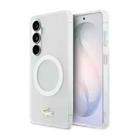   Lacoste PC/TPU Frosted Finish Gold Logo Magnetic Samsung Galaxy S26 Ultra hátlap tok, MagSafe, fehér