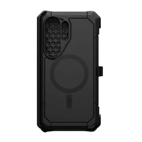 UAG Trooper Samsung Galaxy S26 Ultra MagSafe tok megerősített peremmel, ütésálló, kitámasztóval, Black Holster