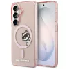 Karl Lagerfeld IML Choupette Peekaboo Logo Samsung Galaxy S26 mágneses tok, rózsaszín
