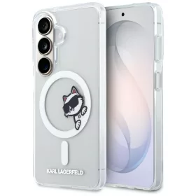   Karl Lagerfeld IML Choupette Peekaboo Logo Samsung Galaxy S26 mágneses tok, átlátszó