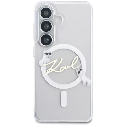 Karl Lagerfeld IML KC Script Samsung Galaxy S26 mágneses tok, MagSafe, átlátszó