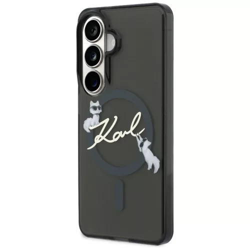 Karl Lagerfeld IML KC Script Samsung Galaxy S26 mágneses tok, MagSafe, fekete