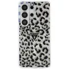 Guess IML Leopard Print Triangle Samsung Galaxy S26 Ultra mágneses tok, MagSafe, fekete