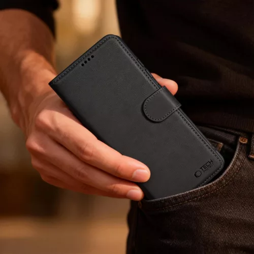 Tech-Protect Wallet Samsung Galaxy S26 flip / kinyitható tok kártyatartóval, fekete