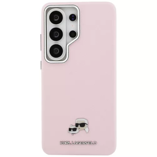 Karl Lagerfeld Saffiano KC Metal Logo Samsung Galaxy S26 Ultra mágneses tok, MagSafe, rózsaszín
