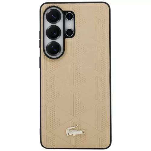 Lacoste Nomograme Gold Logo Samsung Galaxy S26 Ultra mágneses tok, MagSafe, bézs