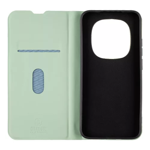 OBAL:ME SmoothTouch Xiaomi Redmi Note 15 Pro 5G mágneses flip tok kártyatartóval, mentazöld