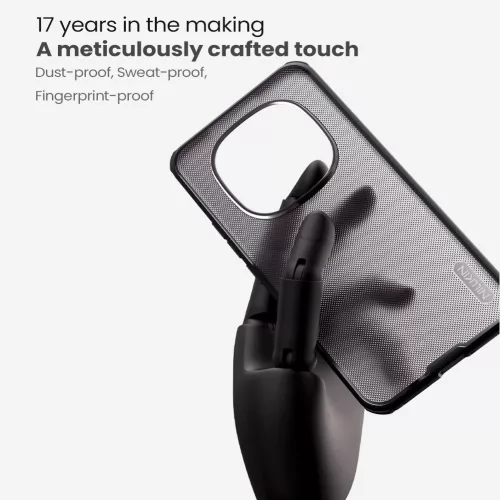 Nillkin Super Frosted PRO Xiaomi Redmi Note 15 Pro Plus 5G / Poco M8 Pro műanyag hátlap tok, átlátszó-fekete